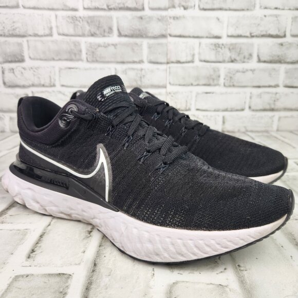 Nike React Infinity Run Flyknit 2 Men's Sz 14 Black White Athletic Trainers Shoe - Picture 1 of 10